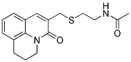 N-[2-[(2,3-DIHYDRO-5-OXO-(1H,5H)-BENZO[IJ]QUINOLIZIN-6-YL)METHYLTHIO]ETHYL]ACETAMIDE Struktur