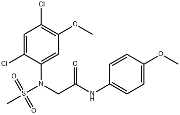 2-[2,4-DICHLORO-5-METHOXY(METHYLSULFONYL)ANILINO]-N-(4-METHOXYPHENYL)ACETAMIDE Struktur