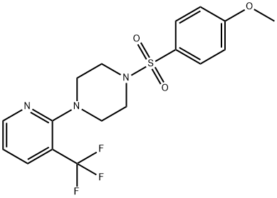 1-[(4-METHOXYPHENYL)SULFONYL]-4-[3-(TRIFLUOROMETHYL)-2-PYRIDINYL]PIPERAZINE Struktur