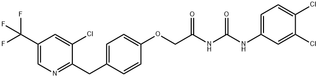 N-[2-(4-([3-CHLORO-5-(TRIFLUOROMETHYL)-2-PYRIDINYL]METHYL)PHENOXY)ACETYL]-N'-(3,4-DICHLOROPHENYL)UREA Struktur