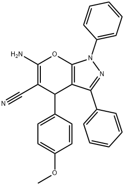 6-AMINO-4-(4-METHOXYPHENYL)-1,3-DIPHENYL-1,4-DIHYDROPYRANO[2,3-C]PYRAZOLE-5-CARBONITRILE Struktur