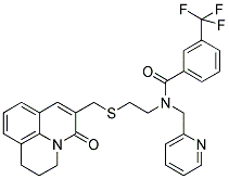 N-[2-[(2,3-DIHYDRO-5-OXO-(1H,5H)-BENZO[IJ]QUINOLIZIN-6-YL)METHYLTHIO]ETHYL]-N-(2-PYRIDINYLMETHYL)-3-(TRIFLUOROMETHYL)BENZAMIDE Struktur