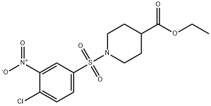 ETHYL 1-[(4-CHLORO-3-NITROPHENYL)SULFONYL]-4-PIPERIDINECARBOXYLATE Struktur