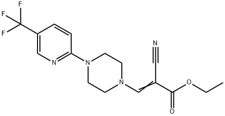 ETHYL 2-NITRILO-3-(4-(5-(TRIFLUOROMETHYL)(2-PYRIDYL))PIPERAZINYL)PROP-2-ENOATE Struktur