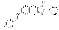 (4E)-4-{4-[(4-FLUOROBENZYL)OXY]BENZYLIDENE}-5-METHYL-2-PHENYL-2,4-DIHYDRO-3H-PYRAZOL-3-ONE Struktur