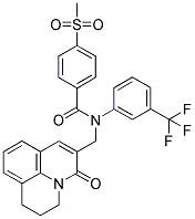 N-[(2,3-DIHYDRO-5-OXO-(1H,5H)-BENZO[IJ]QUINOLIZIN-6-YL)METHYL]-4-(METHYLSULPHONYL)-N-[3-(TRIFLUOROMETHYL)PHENYL]BENZAMIDE Struktur