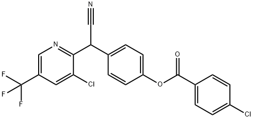 4-[[3-CHLORO-5-(TRIFLUOROMETHYL)-2-PYRIDINYL](CYANO)METHYL]PHENYL 4-CHLOROBENZENECARBOXYLATE Struktur