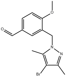 3-(4-BROMO-3,5-DIMETHYL-PYRAZOL-1-YLMETHYL)-4-METHOXY-BENZALDEHYDE Struktur