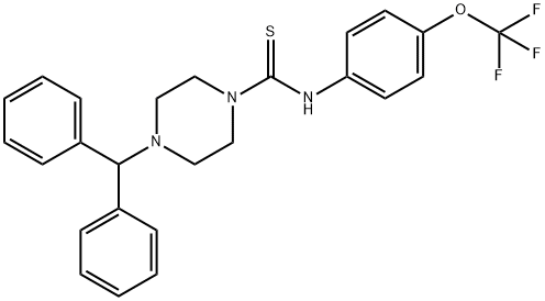 (4-(DIPHENYLMETHYL)PIPERAZINYL)((4-(TRIFLUOROMETHOXY)PHENYL)AMINO)METHANE-1-THIONE Struktur