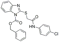 BENZYL 2-[(4-CHLOROPHENYLCARBAMOYL)METHYLTHIO]-1H-BENZO[D]IMIDAZOLE-1-CARBOXYLATE Struktur