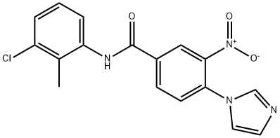 N-(3-CHLORO-2-METHYLPHENYL)-4-(1H-IMIDAZOL-1-YL)-3-NITROBENZENECARBOXAMIDE Struktur