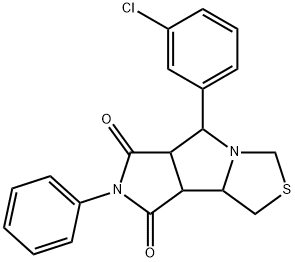 5-(3-CHLOROPHENYL)-7-PHENYLTETRAHYDROPYRROLO[3',4':3,4]PYRROLO[1,2-C][1,3]THIAZOLE-6,8(1H,7H)-DIONE Struktur