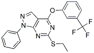 6-(ETHYLSULFANYL)-1-PHENYL-1H-PYRAZOLO[3,4-D]PYRIMIDIN-4-YL 3-(TRIFLUOROMETHYL)PHENYL ETHER Struktur