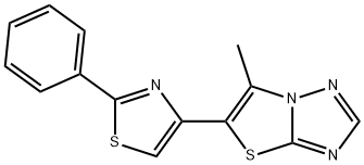 6-METHYL-5-(2-PHENYL-1,3-THIAZOL-4-YL)[1,3]THIAZOLO[3,2-B][1,2,4]TRIAZOLE Struktur