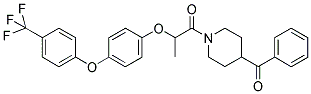 1-(4-BENZOYLPIPERIDINO)-2-(4-[4-(TRIFLUOROMETHYL)PHENOXY]PHENOXY)PROPAN-1-ONE Struktur