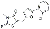 (5E)-5-{[5-(2-CHLOROPHENYL)-2-FURYL]METHYLENE}-3-METHYL-2-THIOXO-1,3-THIAZOLIDIN-4-ONE Struktur