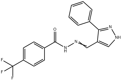 N'-[(E)-(3-PHENYL-1H-PYRAZOL-4-YL)METHYLIDENE]-4-(TRIFLUOROMETHYL)BENZENECARBOHYDRAZIDE Struktur