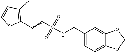 (E)-N-(1,3-BENZODIOXOL-5-YLMETHYL)-2-(3-METHYL-2-THIENYL)-1-ETHENESULFONAMIDE Struktur