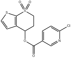 1,1-DIOXO-1,2,3,4-TETRAHYDRO-1LAMBDA6-THIENO[2,3-B]THIOPYRAN-4-YL 6-CHLORONICOTINATE Struktur