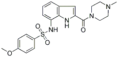 1-[(7-[((4-METHOXYPHENYL)SULPHONYL)AMINO]-(1H)-INDOL-2-YL)CARBONYL]-4-METHYLPIPERAZINE Struktur