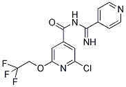 2-CHLORO-N-[IMINO(PYRIDIN-4-YL)METHYL]-6-(2,2,2-TRIFLUOROETHOXY)ISONICOTINAMIDE Struktur