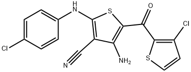 4-AMINO-2-(4-CHLOROANILINO)-5-[(3-CHLORO-2-THIENYL)CARBONYL]-3-THIOPHENECARBONITRILE Struktur