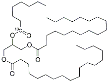 GLYCERYL 1,3-DIOCTADECANOATE-2-OCTANOATE-1-13C Struktur