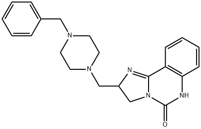 2-[(4-BENZYLPIPERAZINO)METHYL]-2,6-DIHYDROIMIDAZO[1,2-C]QUINAZOLIN-5(3H)-ONE Struktur