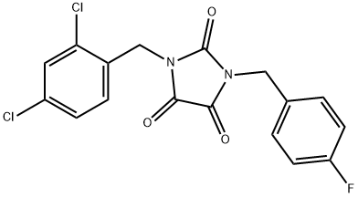 1-(2,4-DICHLOROBENZYL)-3-(4-FLUOROBENZYL)-1H-IMIDAZOLE-2,4,5(3H)-TRIONE Struktur