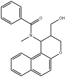 N-[2-(HYDROXYMETHYL)-2,3-DIHYDRO-1H-BENZO[F]CHROMEN-1-YL]-N-METHYLBENZENECARBOXAMIDE Struktur