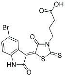 4-[(5Z)-5-(5-BROMO-2-OXO-1,2-DIHYDRO-3H-INDOL-3-YLIDENE)-4-OXO-2-THIOXO-1,3-THIAZOLIDIN-3-YL]BUTANOIC ACID Struktur