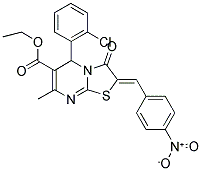 (Z)-ETHYL 5-(2-CHLOROPHENYL)-7-METHYL-2-(4-NITROBENZYLIDENE)-3-OXO-3,5-DIHYDRO-2H-THIAZOLO[3,2-A]PYRIMIDINE-6-CARBOXYLATE Struktur