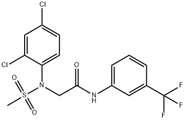 2-[2,4-DICHLORO(METHYLSULFONYL)ANILINO]-N-[3-(TRIFLUOROMETHYL)PHENYL]ACETAMIDE Struktur