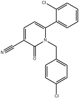 1-(4-CHLOROBENZYL)-6-(2-CHLOROPHENYL)-2-OXO-1,2-DIHYDRO-3-PYRIDINECARBONITRILE Struktur