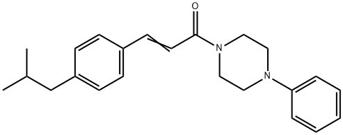 3-(4-ISOBUTYLPHENYL)-1-(4-PHENYLPIPERAZINO)-2-PROPEN-1-ONE Struktur