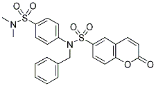 N-BENZYL-N-[4-[(DIMETHYLAMINO)SULPHONYL]PHENYL]-2-OXO-1-BENZOPYRAN-6-SULPHONAMIDE Struktur