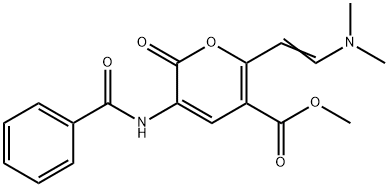 METHYL 3-(BENZOYLAMINO)-6-[(E)-2-(DIMETHYLAMINO)ETHENYL]-2-OXO-2H-PYRAN-5-CARBOXYLATE Struktur