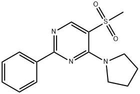 5-(METHYLSULFONYL)-2-PHENYL-4-(1-PYRROLIDINYL)PYRIMIDINE Struktur