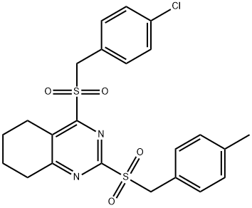 4-CHLOROBENZYL 2-[(4-METHYLBENZYL)SULFONYL]-5,6,7,8-TETRAHYDRO-4-QUINAZOLINYL SULFONE Struktur