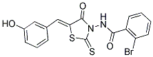 2-BROMO-N-[(5Z)-5-(3-HYDROXYBENZYLIDENE)-4-OXO-2-THIOXO-1,3-THIAZOLIDIN-3-YL]BENZAMIDE Struktur