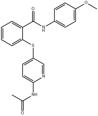 2-([6-(ACETYLAMINO)-3-PYRIDINYL]SULFANYL)-N-(4-METHOXYPHENYL)BENZENECARBOXAMIDE Struktur