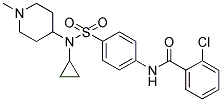 2-CHLORO-N-[4-((CYCLOPROPYL(1-METHYLPIPERIDIN-4-YL)AMINO)SULPHONYL)PHENYL]BENZAMIDE Struktur