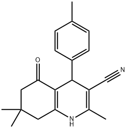 2,7,7-TRIMETHYL-4-(4-METHYLPHENYL)-5-OXO-1,4,5,6,7,8-HEXAHYDRO-3-QUINOLINECARBONITRILE Struktur