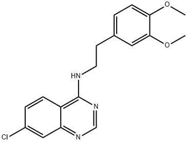 7-CHLORO-N-(3,4-DIMETHOXYPHENETHYL)-4-QUINAZOLINAMINE Struktur