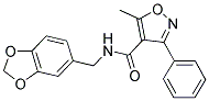 N-(1,3-BENZODIOXOL-5-YLMETHYL)-5-METHYL-3-PHENYLISOXAZOLE-4-CARBOXAMIDE Struktur