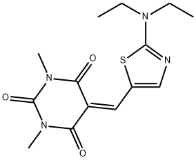 5-([2-(DIETHYLAMINO)-1,3-THIAZOL-5-YL]METHYLENE)-1,3-DIMETHYL-2,4,6(1H,3H,5H)-PYRIMIDINETRIONE Struktur