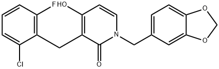 1-(1,3-BENZODIOXOL-5-YLMETHYL)-3-(2-CHLORO-6-FLUOROBENZYL)-4-HYDROXY-2(1H)-PYRIDINONE Struktur