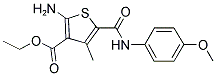 2-AMINO-5-(4-METHOXY-PHENYLCARBAMOYL)-4-METHYL-THIOPHENE-3-CARBOXYLIC ACID ETHYL ESTER Struktur