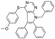 4-[(7-BENZYL-5,6-DIPHENYL-7H-PYRROLO[2,3-D]PYRIMIDIN-4-YL)SULFANYL]PHENYL METHYL ETHER Struktur