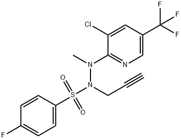 N'-[3-CHLORO-5-(TRIFLUOROMETHYL)-2-PYRIDINYL]-4-FLUORO-N'-METHYL-N-(2-PROPYNYL)BENZENESULFONOHYDRAZIDE Struktur